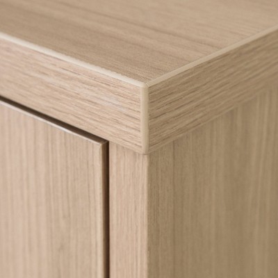 Soft Elm Scandinavian Computer Desk with Power Outlet and USB Ports