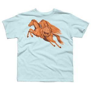 Boy's Design By Humans Headless Horseman Pumpkin Head Drawing By patrimonio T-Shirt - 1 of 3