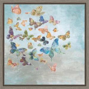Amanti Art Beautiful Butterflies v3 Square by Danhui Nai Canvas Wall Art Print Framed 16-in. x 16-in. - 1 of 4