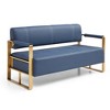 57.9" W Loveseat Sofa, 2 Seat Couch With Metal Armrests, Wide Thick Backrest, High-density Foam Seat Padded, Accent Love Seats - 2 of 4
