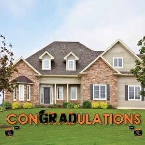 Big Dot of Happiness Orange Graduation Party Yard Signs - Outdoor Lawn Decorations - ConGRADulations - 1 of 4