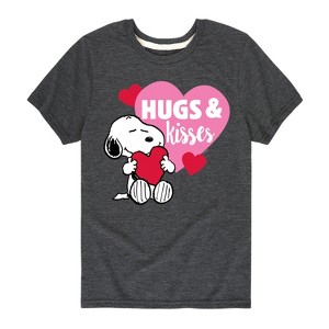 Boys' - Peanuts - Snoopy Hugs And Kisses Short Sleeve Graphic T-Shirt - 1 of 4