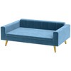 PawHut Pet Bed, Cat or Dog Sofa, Modern Velvety Dog Couch for Small to Medium Dogs, Includes Removable & Washable Cushions, Dark Blue - 4 of 4