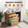 Vynxaria Modern 5-Drawer Mobile Lateral File Cabinet, Brown, Open Storage, Lockable Casters, Home Office/Kids Room - 2 of 4
