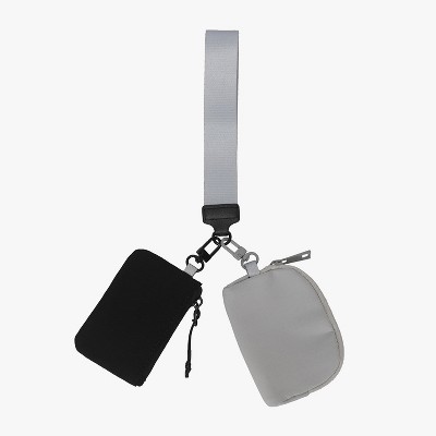 Hynes Eagle Dual Pouch Wristlet Wallet-Gray&Black