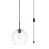 Elegant Lighting Baxter 1 Light Black plug-in Pendant With Clear Glass - 3 of 4