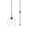 Elegant Lighting Baxter 1 Light Black plug-in Pendant With Clear Glass - image 3 of 4