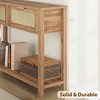 Coolmee 43 Inch Rattan Console Table, Entryway Table with 2 Drawers Storage Shelf Woven Design, Farmhouse Sofa Table TV Stand for Living Room - 3 of 4