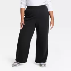 Women's Plus Size Wide Leg Fleece Sweatpants - Ava & Viv™