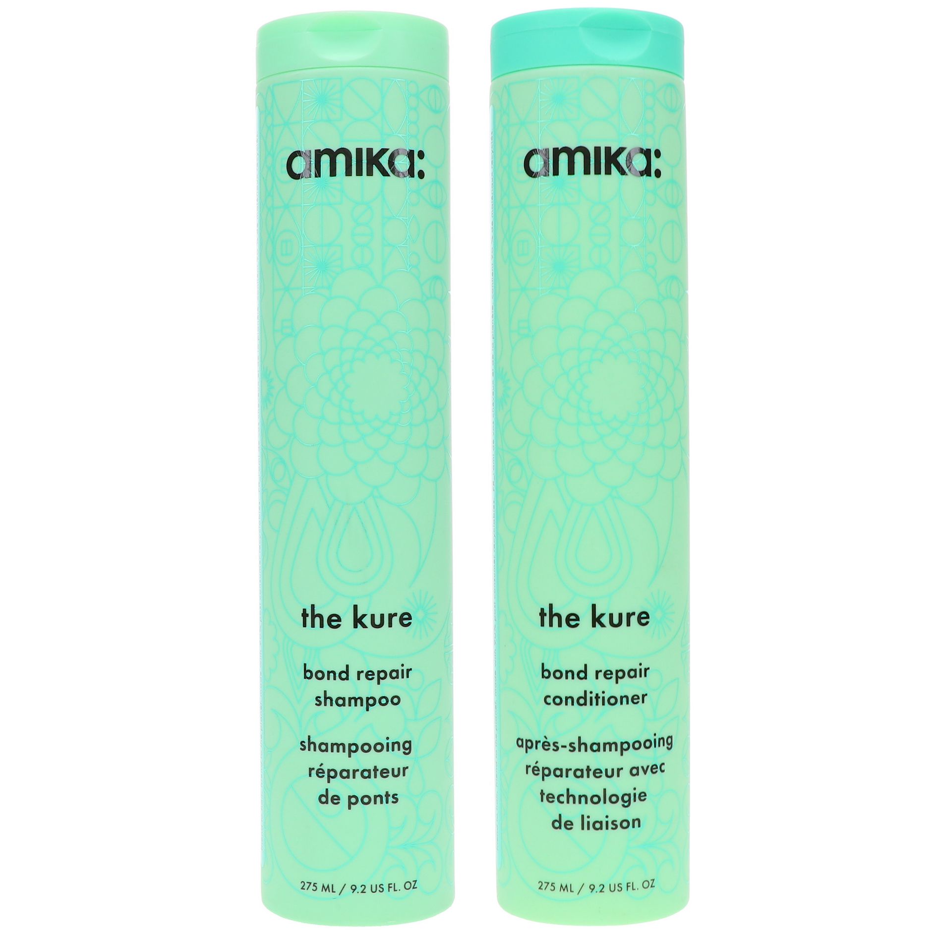 Amika The Kure Bond Repair Shampoo 9.2 oz & The Kure Bond Repair Conditioner 9.2 oz Combo Pack