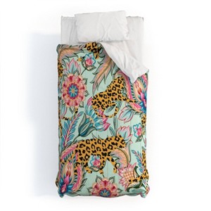 Deny Designs 83 Oranges Leopards and Floral Jungle Twin/Twin Xl Comforter and Sham Set (2-3pc Set) - 1 of 4