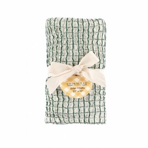 Shiraleah Hazel Green Waffle Weave Dish Towel - 1 of 2