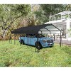 Outdoor 12 x 20 Carport, Multi-Use Garage Shed with Heavy Duty Metal Canopy, Carport with Galvanized Steel Roof Building and Frame-Coolbibila - 3 of 4