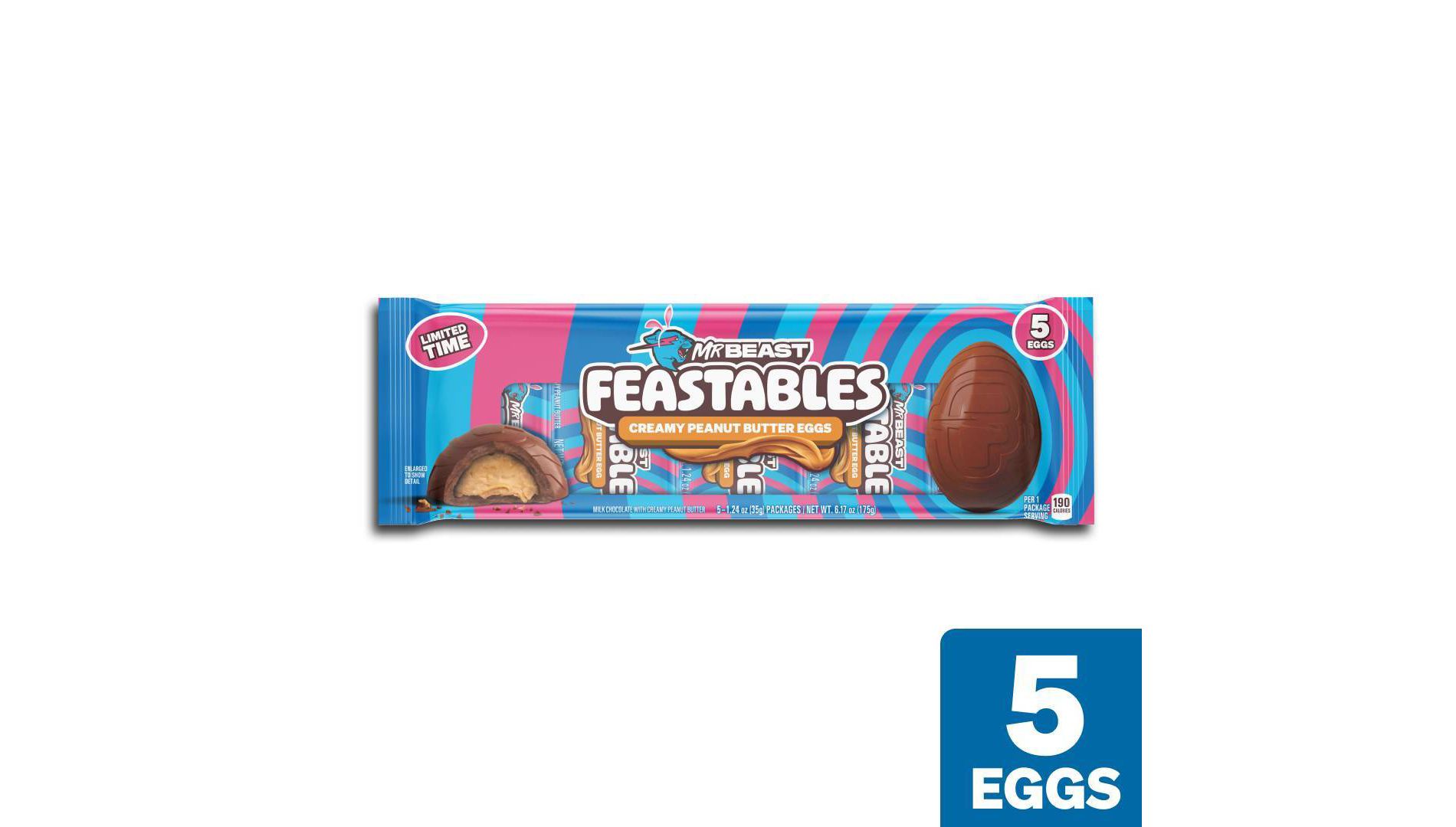 Feastables MrBeast Easter Peanut Butter Cups Pack - 6.17oz/5ct