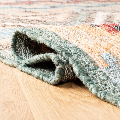 Handwoven Blue and Natural Geometric Kilim Area Rug