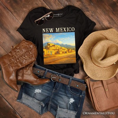 Artistic New Mexico State Taos Pueblo T-Shirt, Native American Heritage Tee and Southwestern Cultural Souvenir | OrnamentallyYou