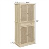 SKRAN 4 Door Storage Cabinet with 1 Drawer and with 4 Adjustable Inner Shelves, Natural Rattan Furniture for Living Room, Bedroom, Nursery - 3 of 4