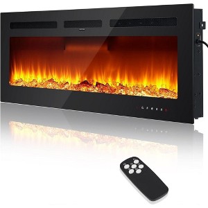 Electric Fireplace in-Wall Recessed, 50" Wall Mounted with Remote Control, 750/1500 W Heater - 1 of 4