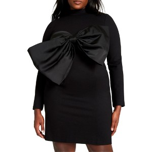 ELOQUII Women's Plus Size Bow Bodice Mini Dress - 1 of 4
