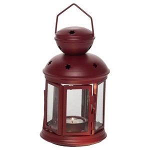 Transpac Metal 7.48 in. Red Christmas Rustic and Festive Lantern - 1 of 2