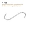 Unique Bargains Stainless Steel S-Shaped Utility Fish Beef Hanging Meat Hook 4 Pcs - 3 of 4