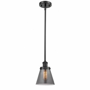 Cone - 1 Light Stem Hung Mini Pendant In Industrial Style-9 Inches Tall and 6 Inches Wide - 1 of 1