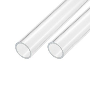 Unique Bargains Lamp Lantern Water Cooling System Acrylic Round Pipes Clear 2 Pcs 14" - 1 of 4