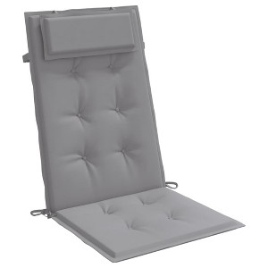 vidaXL Highback Chair Cushions (Set of 4) - Durable Gray Oxford Fabric Cushions with Foam Fiber Filling - for Indoor/Outdoor High-Back Chairs - 1 of 4