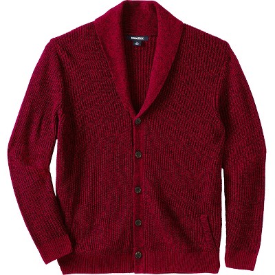 Kingsize Men's Big & Tall Shaker Knit Shawl-collar Cardigan Sweater ...