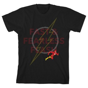Flash Fast, Fearless, Flash Black T-shirt Toddler Boy to Youth Boy - 1 of 3