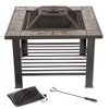 Nature Spring 30" Square Steel and Tile Wood-Burning Fire Pit with Table Top Cover - 2 of 4