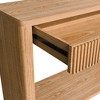 Lyngins Modern 2-Drawer Fluted Entryway Table with Storage, Wood Console Table, Minimalist Natural Wood Veneer Sofa Table for Hallway, Entryway - 4 of 4