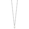 Chisel Stainless Steel Polished Imitation Pearl on a Beaded 16" Plus 2" Extension Cable Chain Necklace - 3 of 4