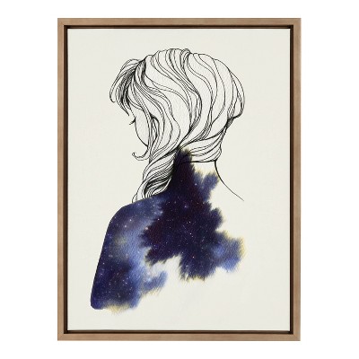 Gold Framed 18x24 Canvas Print of Female Portrait