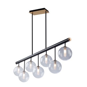 Artcraft Lighting Aurelia 7 - Light Pendant in  Matte Black/Brass - 1 of 4