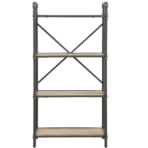 TiramisuBest Industrial 5-Shelf Bookcase - 53" Tall Floor Standing Open Bookshelf for Home Office, Living Room, and Bedroom Storage, Brown - 1 of 4