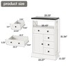 White Storage Cabinet with Doors, 4 Drawers, Adjustable Shelf & Marble Pattern Tabletop - 2 of 4