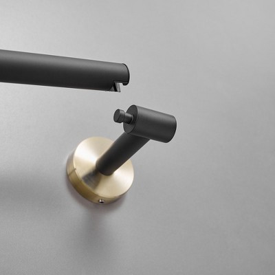 Gold and Black Stainless Steel Pivoting Toilet Paper Holder