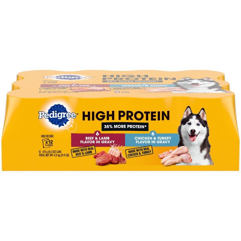 Pedigree High Protein In Gravy Beef &#38; Lamb &#38; Chicken &#38; Turkey Adult Wet Dog Food - 13.2oz/12ct Variety Pack, 5 of 8