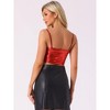 Allegra K Women's Spaghetti Strap Sleeveless Festival Party Clubwear Sparkly Shiny Metallic Crop Cami Top - 4 of 4