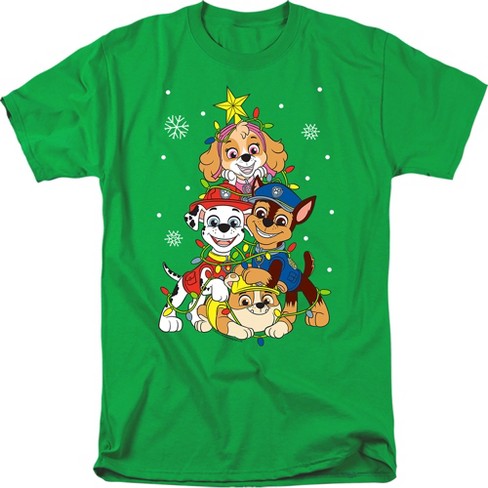 Paw Patrol Sky Chase Christmas Tree Adult T-Shirt, Kelly Green, 3X-Large - image 1 of 4