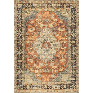 Nuloom Esmeralda Distressed Medallion Area Rug, 3' x 5', Orange - 1 of 4