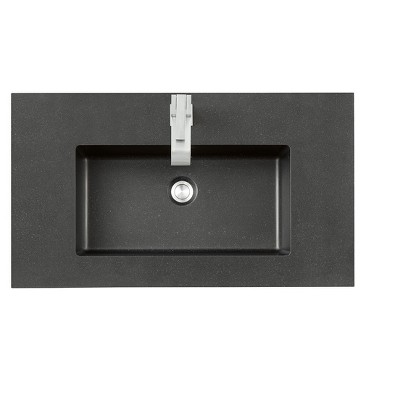 James Martin Signature Vanities & 31.5" Single Sink Top, Charcoal Black