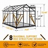 SEVOBAL Greenhouse Quick Setup for Outdoors with Roof Vent Walk in Green Houses Opendoor for Outside Outdoor Garden Backyard, Black, 135"*68"*13.5" - 3 of 4