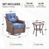 3 Pieces Outdoor Gliders Chairs Swivel Chairs with Side Table Set of 3 - 2 of 4