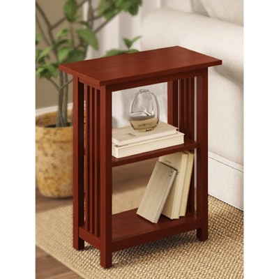 Cherry Wood 2-Shelf Mission Style End Table