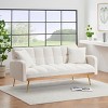 69" Adjustable Teddy Sofa Bed with Metal Legs,Modern 2-Seater Sleeper Couch for Small Space or Living Room-The Pop Home - 2 of 4