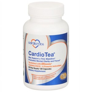 Cardiotabs CardioTea with L-Theanine, 562.5 mg Green & Black Tea Extract, Immune Support, EGCG Antioxidant, 120 Capsules, 60 Day Supply - 1 of 4