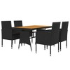 vidaXL Patio Sofa Sectional Sofa Couch Loveseat with Cushions Poly Rattan - Black 4 Piece - 3 of 4
