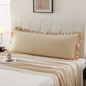Velvet Ruffle Pillowcases – Luxurious Soft Velvet Pillow Covers with Elegant Fringe, Pocket Closure, Queen/King/Body Options - 1 of 4